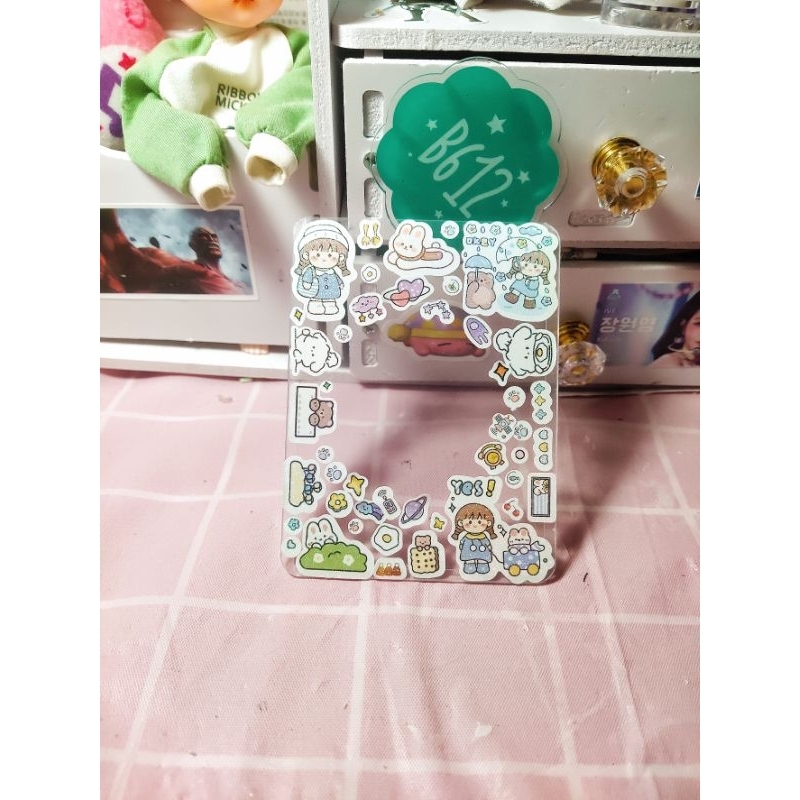 Toploader Decor Trang Trí Sticker Kim Tuyến Đựng Card Bo Góc