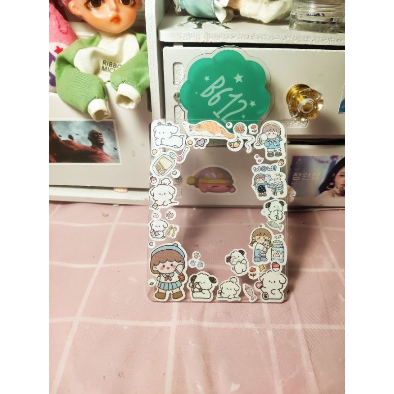 Toploader Decor Trang Trí Sticker Kim Tuyến Đựng Card Bo Góc