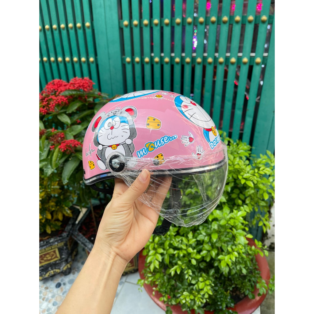 Nón bảo hiểm droremon full tem cho bé từ 2t đến 8t