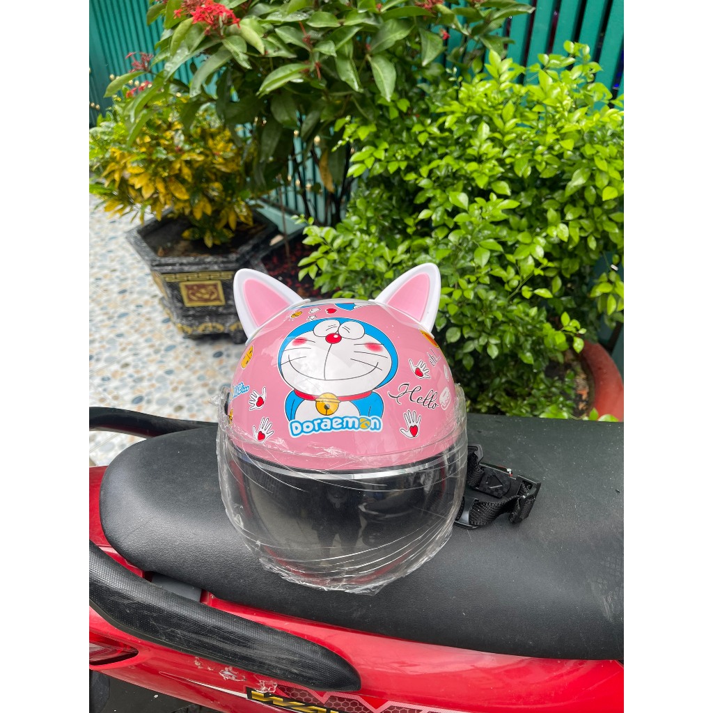 Nón bảo hiểm droremon full tem cho bé từ 2t đến 8t