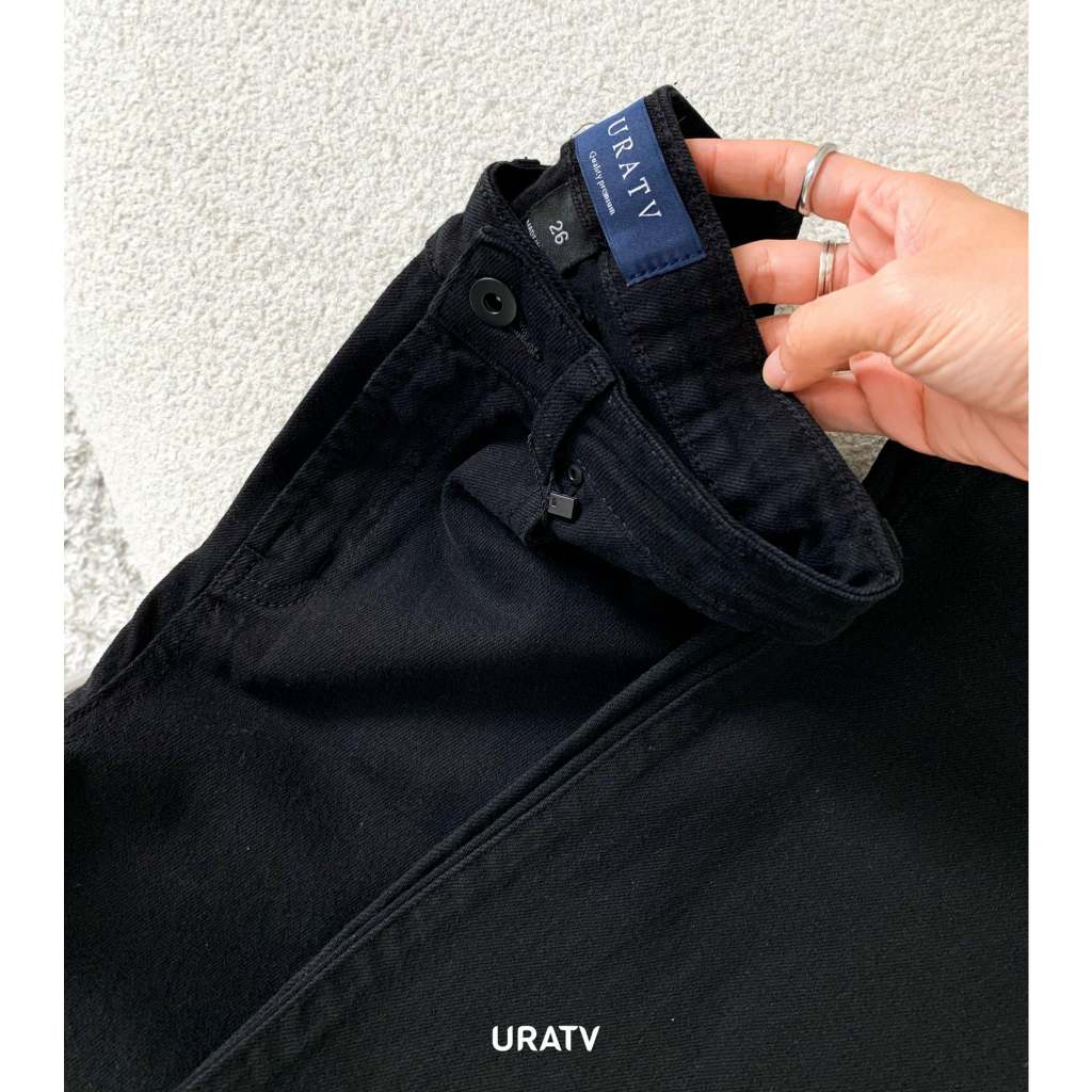 Quần jeans suông dài 105cm line thường co giãn URATV