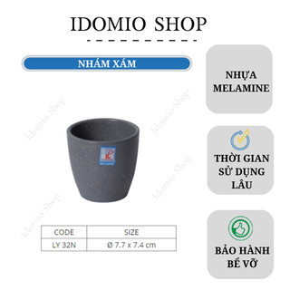Ly Nhựa Melamine Lùn Nhám Xám- LY32NX