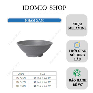 Tô Nhựa Melamine Kiểu Cao Nhám Xám