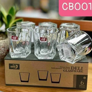 Bộ 6 chiếc cốc thuỷ tinh deli trắng