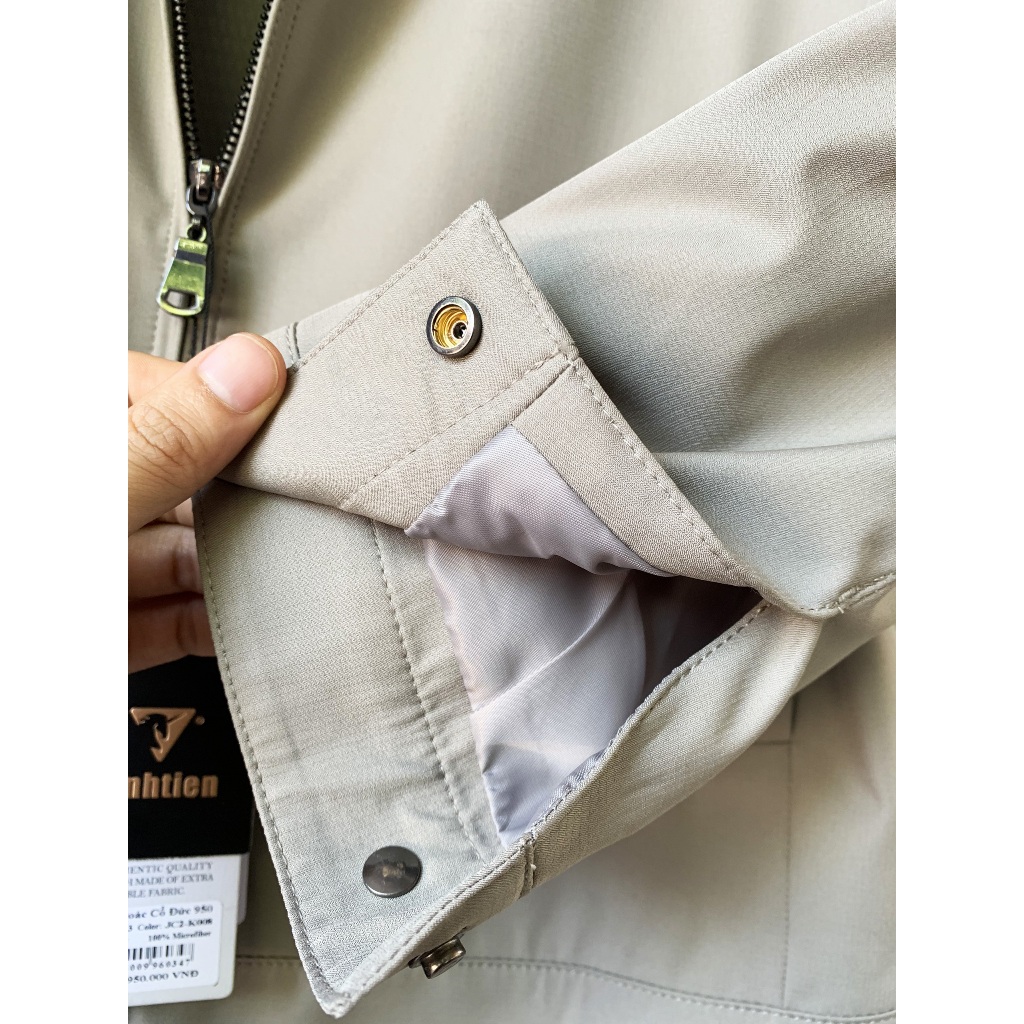 Áo Khoác Nam Vĩnh Tiến Trung Niên 2 Lớp Cao Cấp Xám Sáng K008