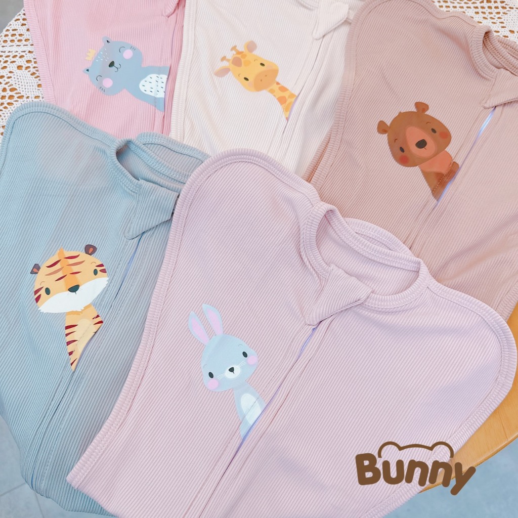 Nhộng Chũn Quấn Chũn Nhộng Ngủ Cho Bé Sơ Sinh KidAndMom Bunny Chất Vải Tăm Lụa Mềm Mại Giúp Bé Ngủ Ngon Sâu Giấc