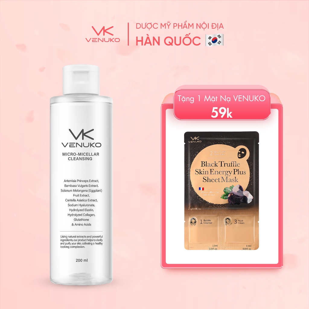 Nước Tẩy Trang Venuko Micro-Micellar Cleansing 200ml