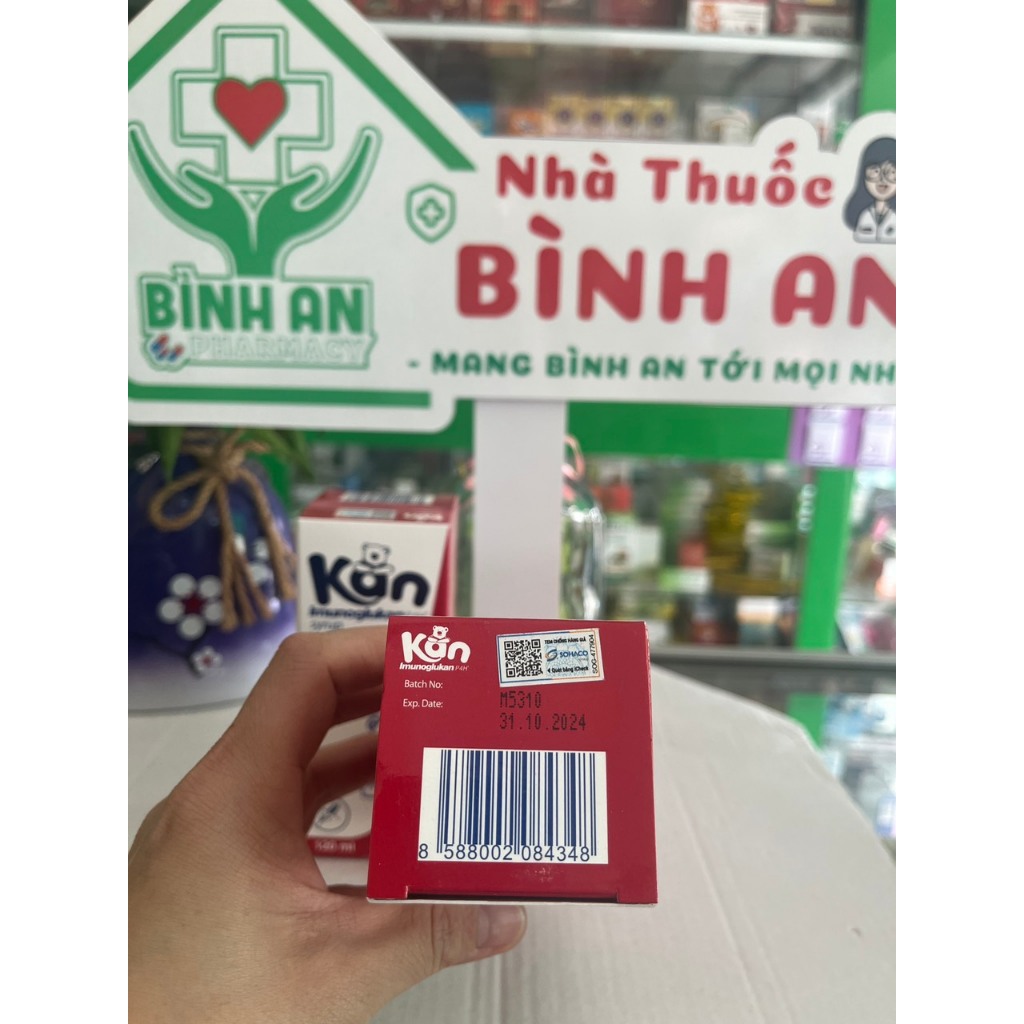Siro Kan ImunoGlukan giúp bé tăng cường đề kháng, giảm tần suất mắc bệnh viêm đường hô hấp 120ml - NT Bình An