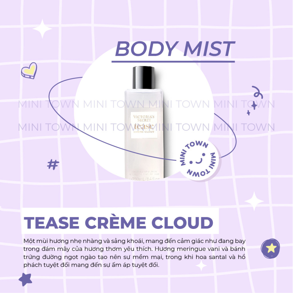 TEASE CRÈME CLOUD - Xịt Thơm Lưu Hương Toàn Thân Victoria's Secret Fragrance Mist