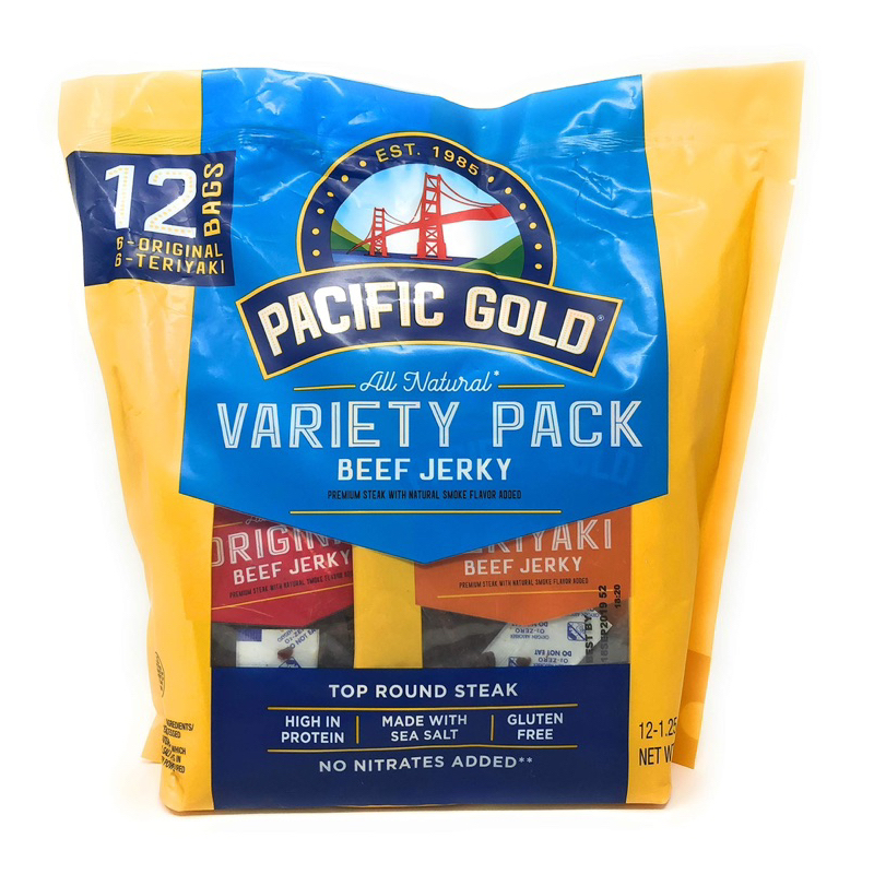 Khô bò Pacific Gold Túi 2 Vị  12 gói * 35g