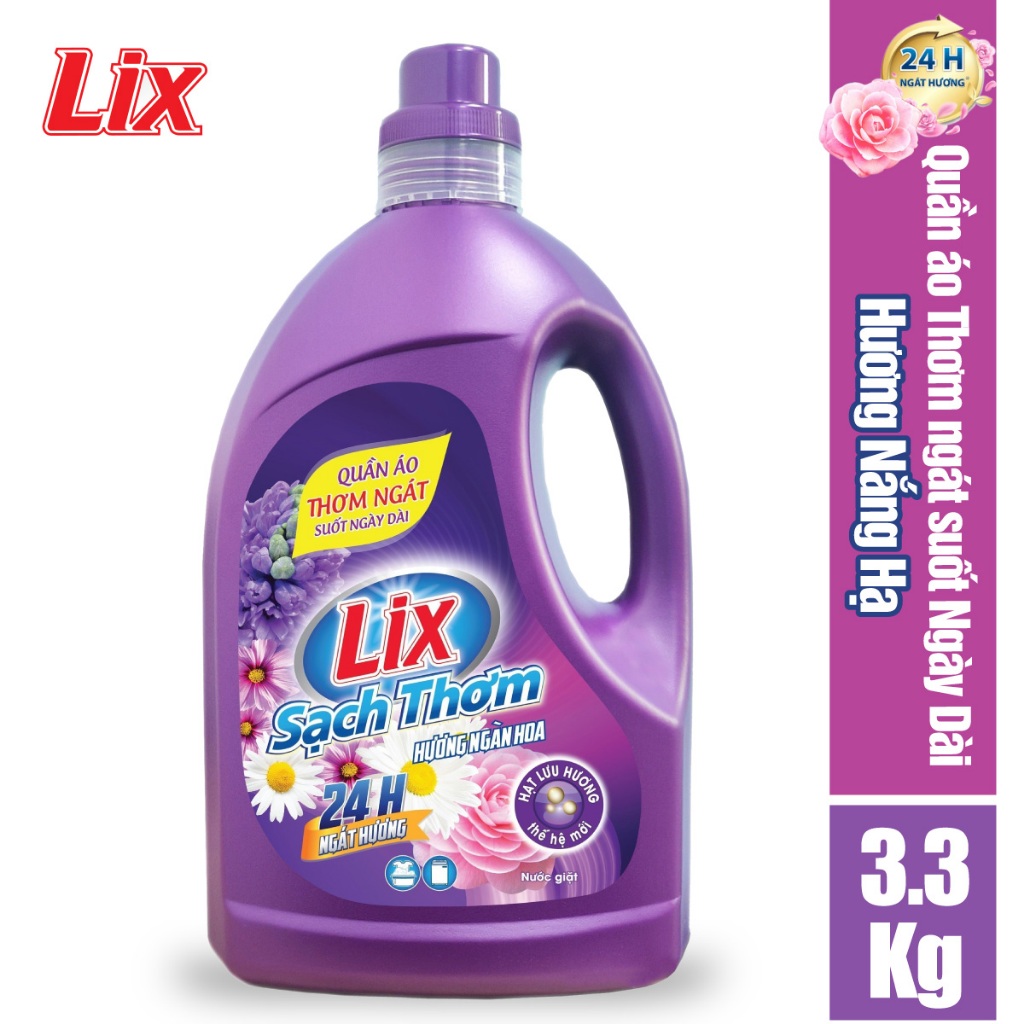 Nước giặt LIX Sạch Thơm hương ngàn hoa 3.3kg N7401