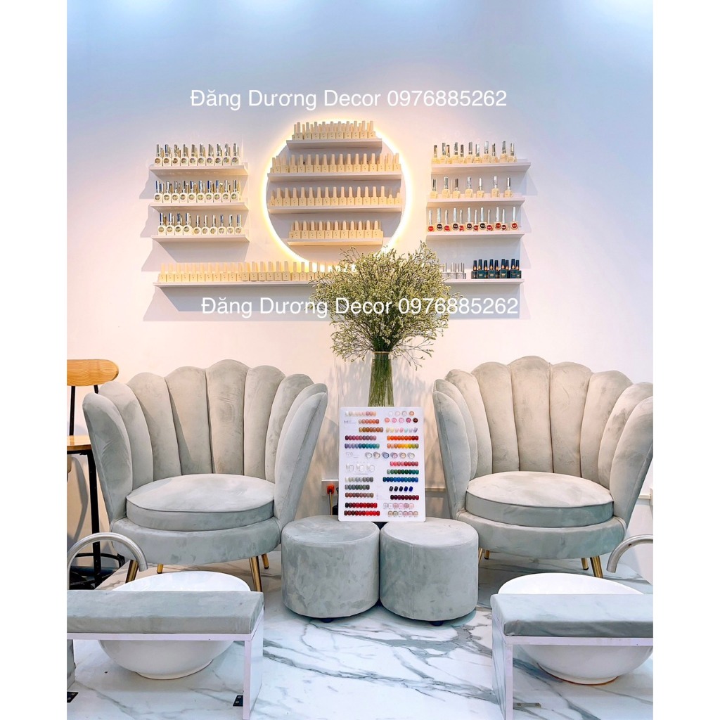 SET KỆ NAIL "TRÒN ĐÈN KÈM THANH NGANG" - MẪU CHUẨN KÍCH THƯỚC PHÙ HỢP PHÒNG NAIL