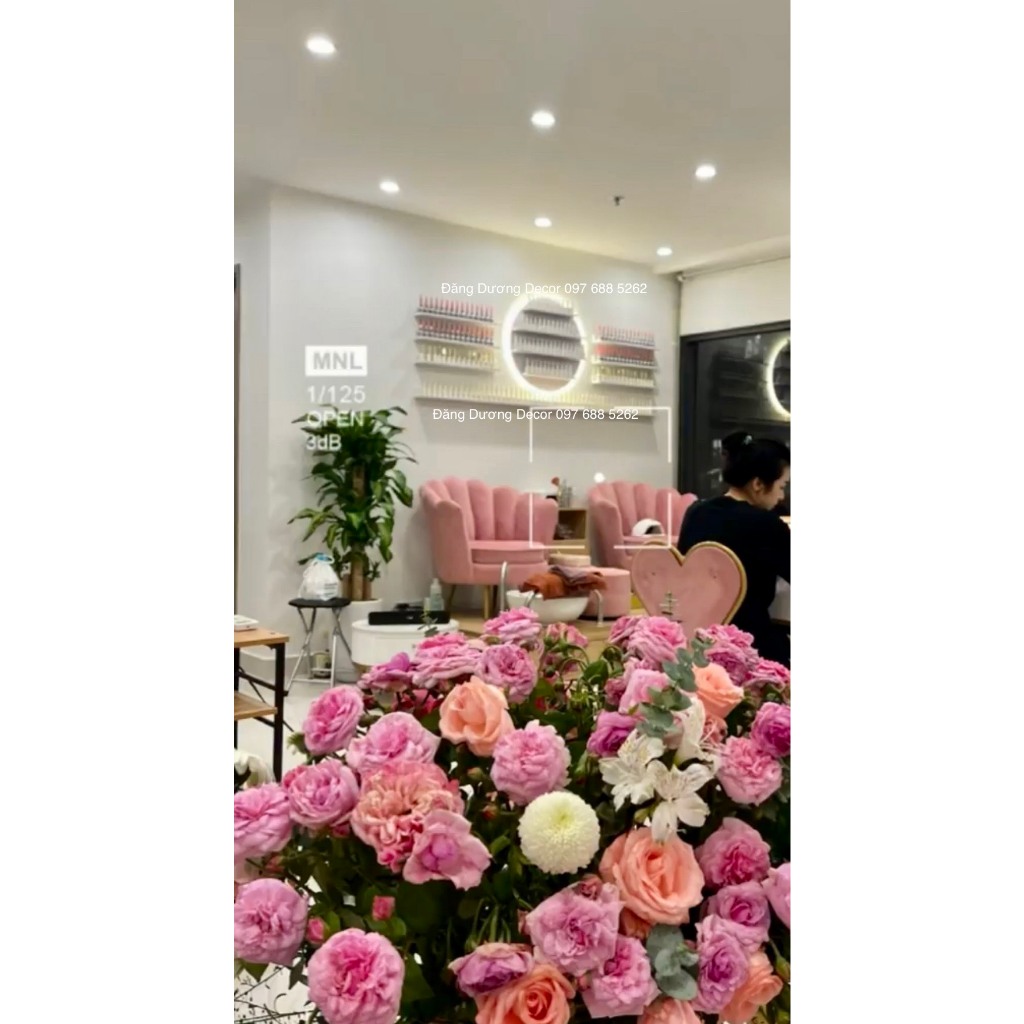 SET KỆ NAIL "TRÒN ĐÈN KÈM THANH NGANG" - MẪU CHUẨN KÍCH THƯỚC PHÙ HỢP PHÒNG NAIL
