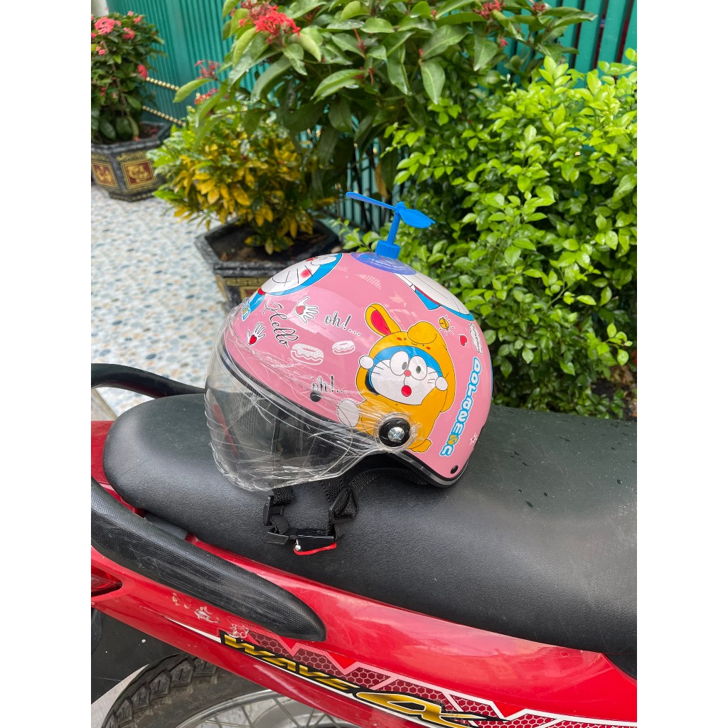 Nón bảo hiểm droremon full tem cho bé từ 2t đến 8t