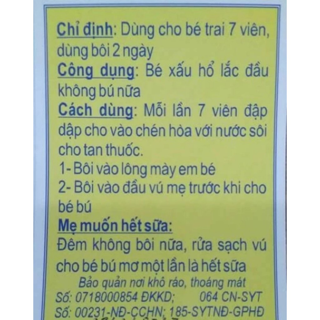 Cai sữa mẹo cho bé, thành phần thảo dược tự nhiên an toàn