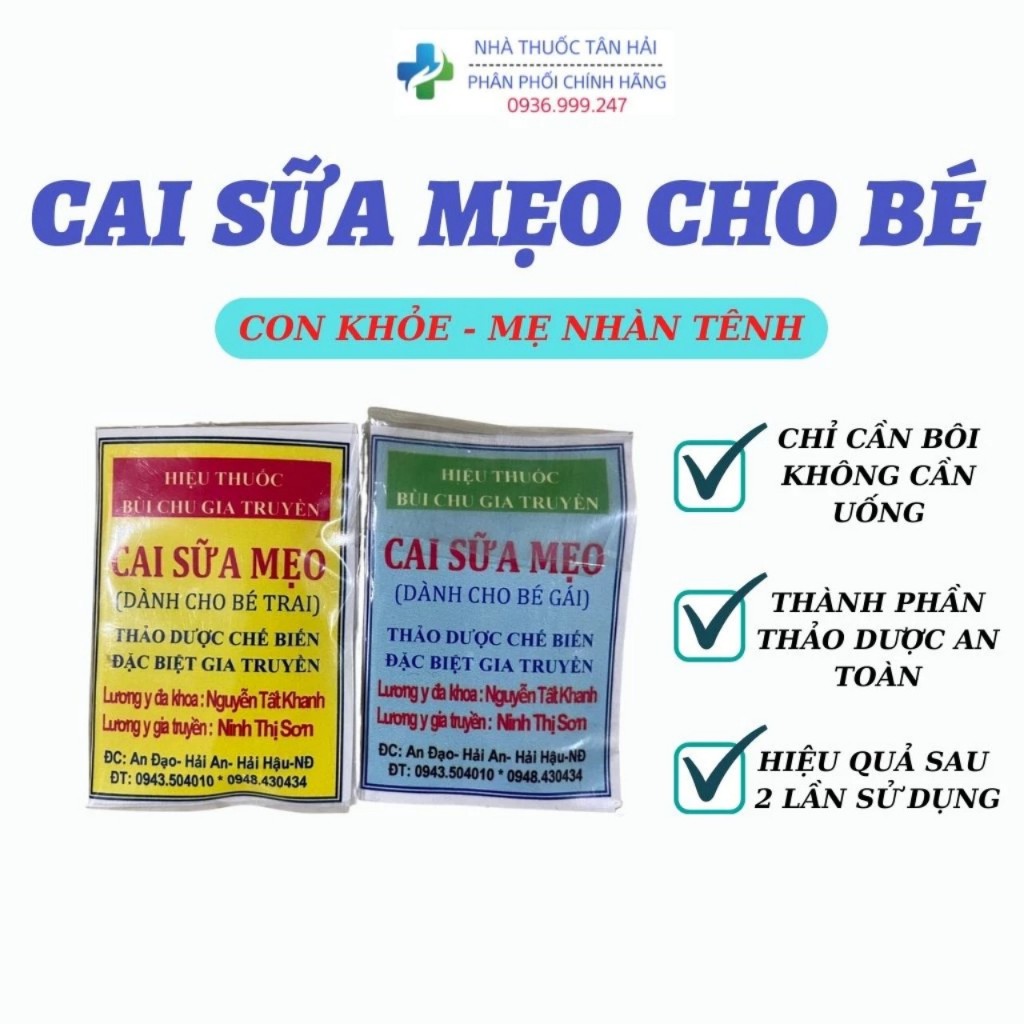 Cai sữa mẹo cho bé, thành phần thảo dược tự nhiên an toàn