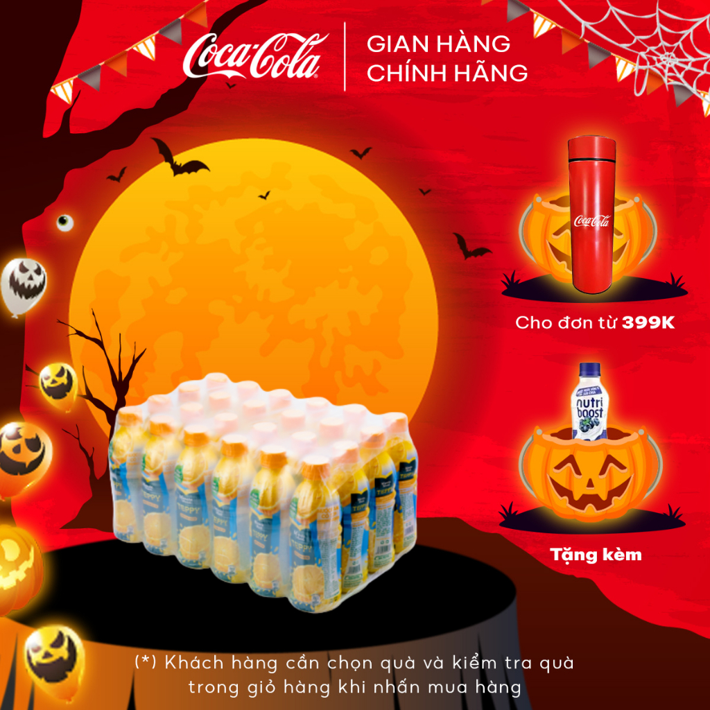 Thùng/Lốc 24 Chai Nước Cam Teppy (327ml/chai)