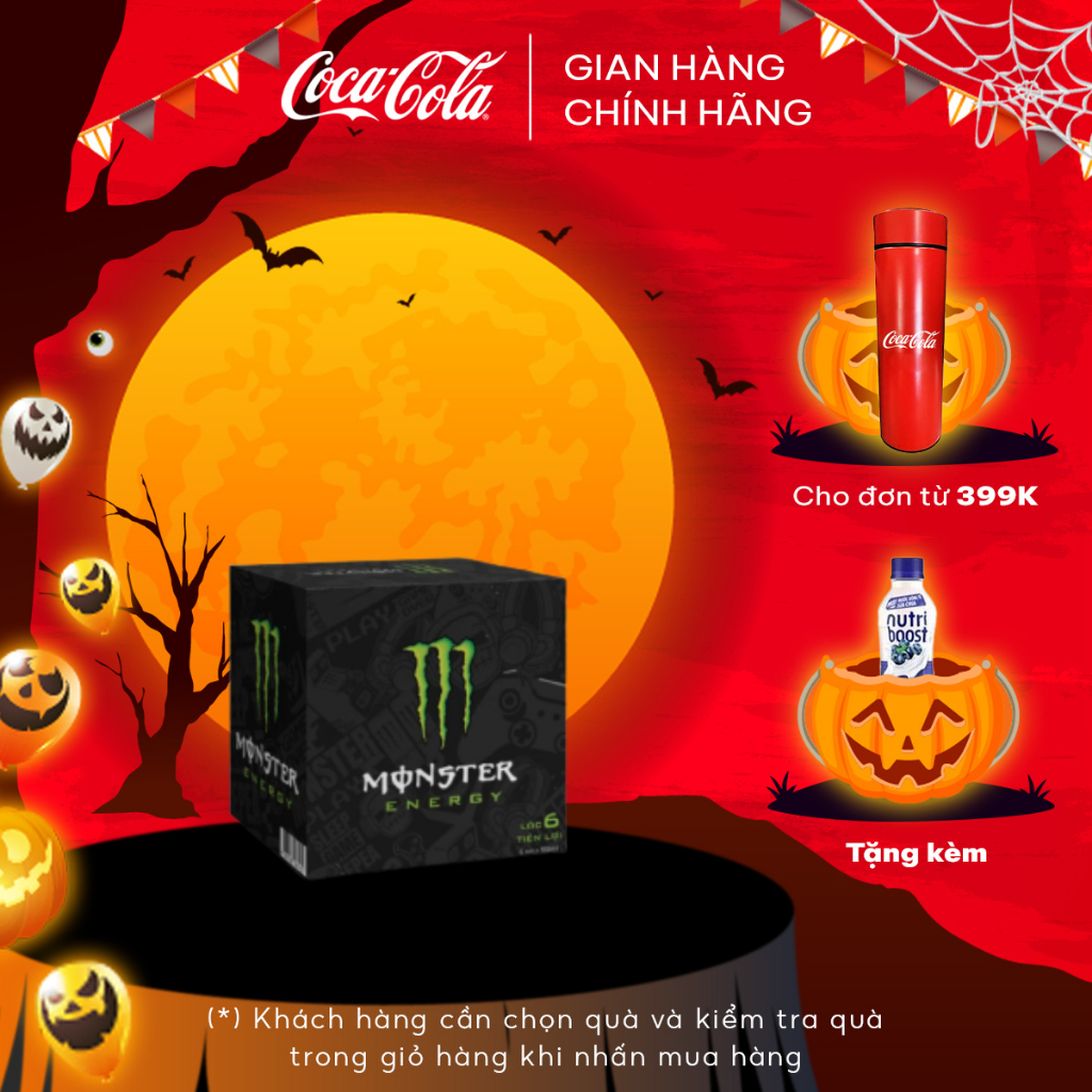 Hộp 6 lon nước tăng lực Monster Energy (355ml x 6)