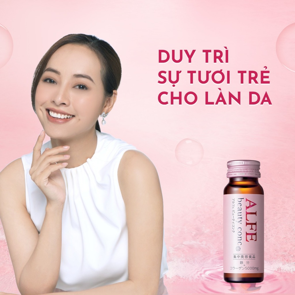 Collagen uống ALFE Beauty Conc hỗ trợ tăng đàn hồi da, giúp da sáng đẹp Hộp 30 chai x 50ml - Chính hãng