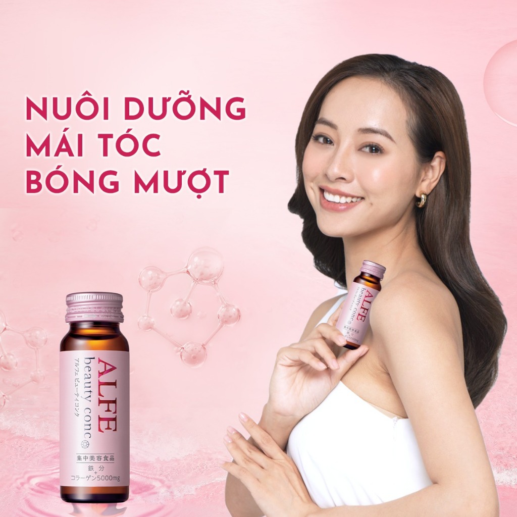 Collagen uống ALFE Beauty Conc hỗ trợ tăng đàn hồi da, giúp da sáng đẹp Hộp 30 chai x 50ml - Chính hãng
