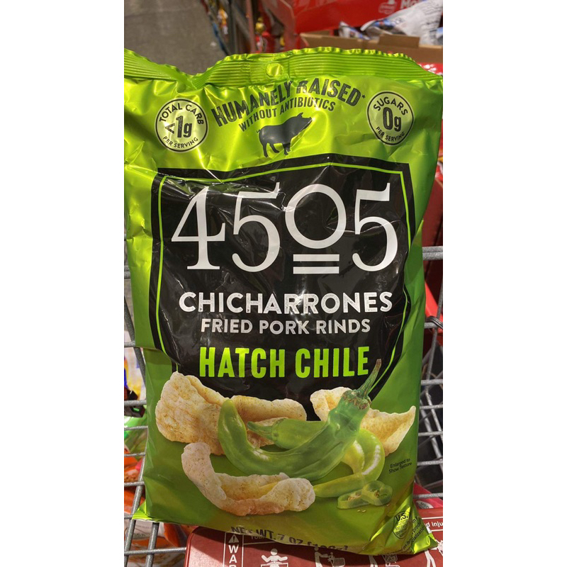 Bánh Snack Da Heo Chiên Giòn Vị Ớt Xanh Chicharrones Fried Pork Rinds 198g