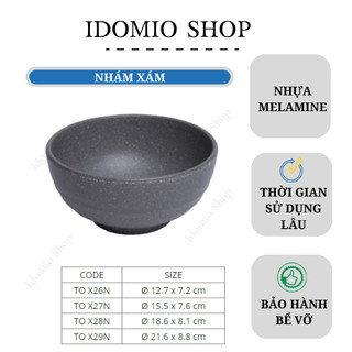 Tô Nhựa Melamine Sâu Lòng Nhám Xám