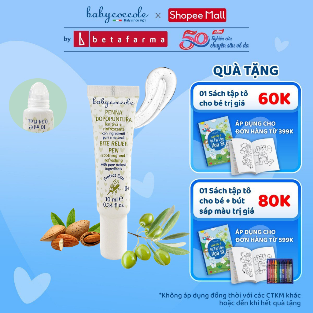 Bút Chấm Muỗi Babycoccole 0M+ lăn bôi vết muỗi đốt & côn trùng cắn cho bé và cả gia đình 10ml