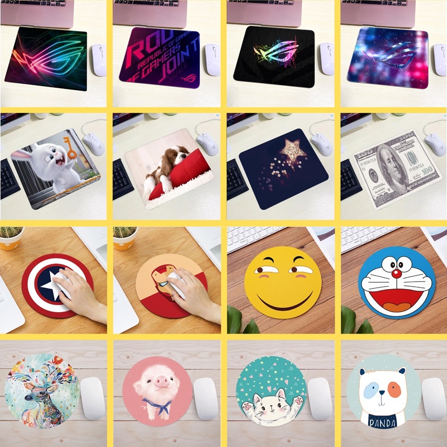 Miếng Lót Chuột 21x26, Pad chuột tròn cute, chất lượng siêu bền, giá siêu rẻ dùng cho máy tính và laptop