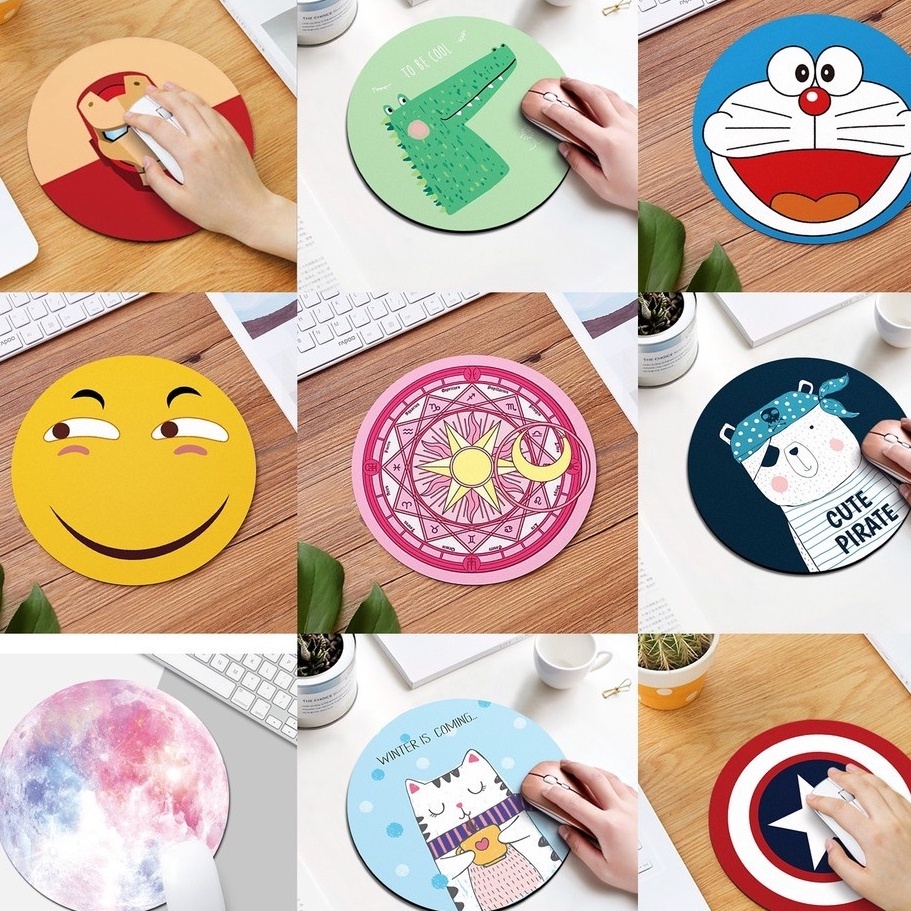 Miếng Lót Chuột 21x26, Pad chuột tròn cute, chất lượng siêu bền, giá siêu rẻ dùng cho máy tính và laptop