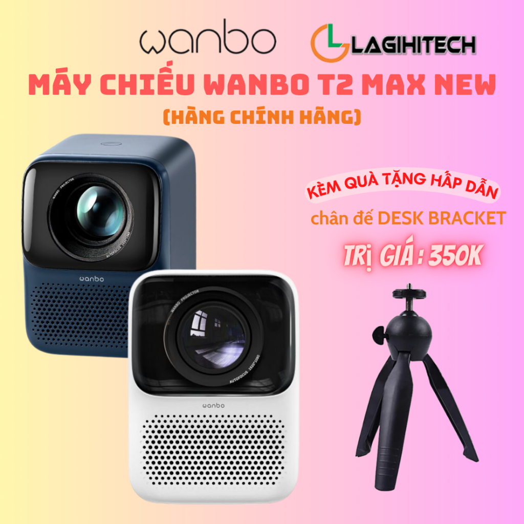 Máy Chiếu Wanbo T2 MAX Full HD 1080p New 2023 Android 9.0, 1GB+16G, Công nghệ LCD - Hàng Chính Hãng - Bảo Hành 12 Tháng