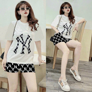 SÉT BỘ NỮ NGẮN COTTON PHỐI 3D CAO CẤP