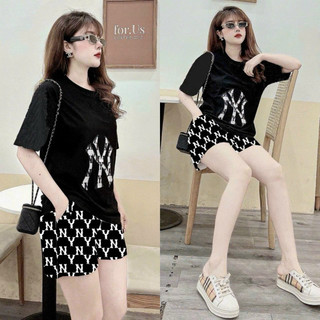 SÉT BỘ NỮ NGẮN COTTON PHỐI 3D CAO CẤP