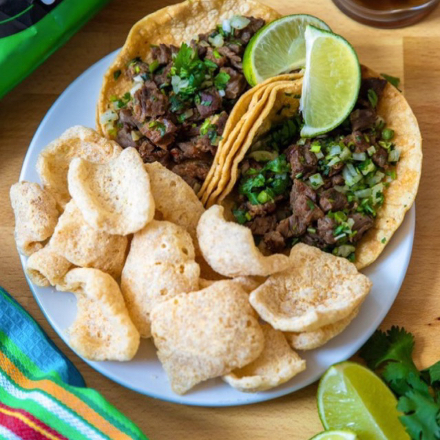 Bánh Snack Da Heo Chiên Giòn Vị Ớt Xanh Chicharrones Fried Pork Rinds 198g