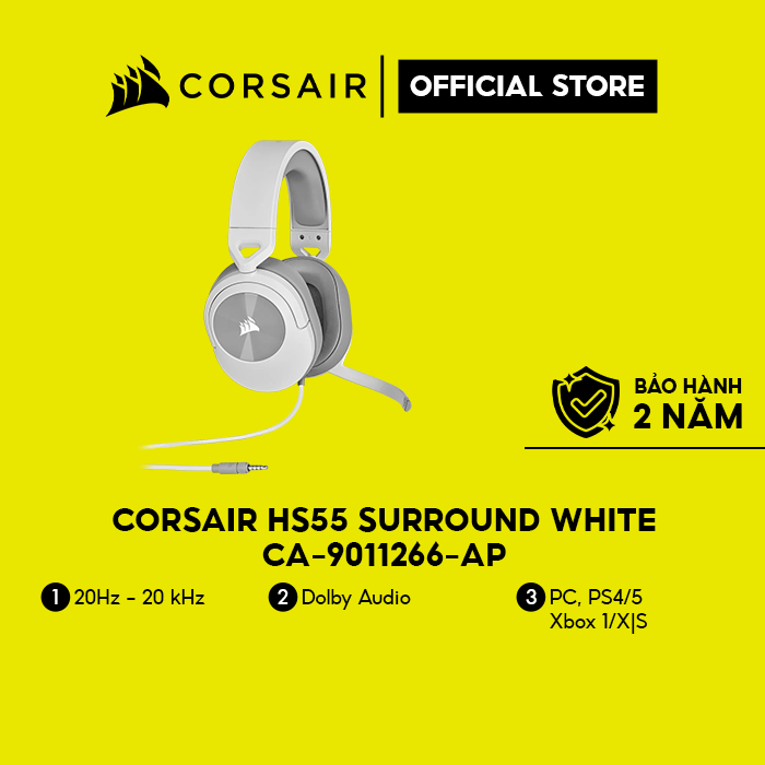 Tai nghe Corsair HS55 Surround White/CA-9011266-AP