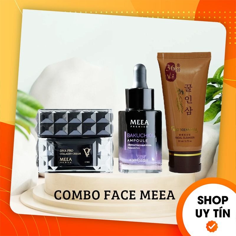 Combo Sữa Rửa Mặt 36 Vị + Serum Tinh Chất Ampoule Saffron MeeA Organic + Kem Face DNA Cá Hồi Collagen 36 Vị