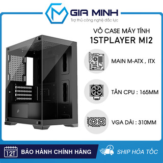 Vỏ case máy tính 1STPLAYER Mi2 - Gaming 2 Mặt Kính Cường Lực - Size mATX - Hàng Chính Hãng
