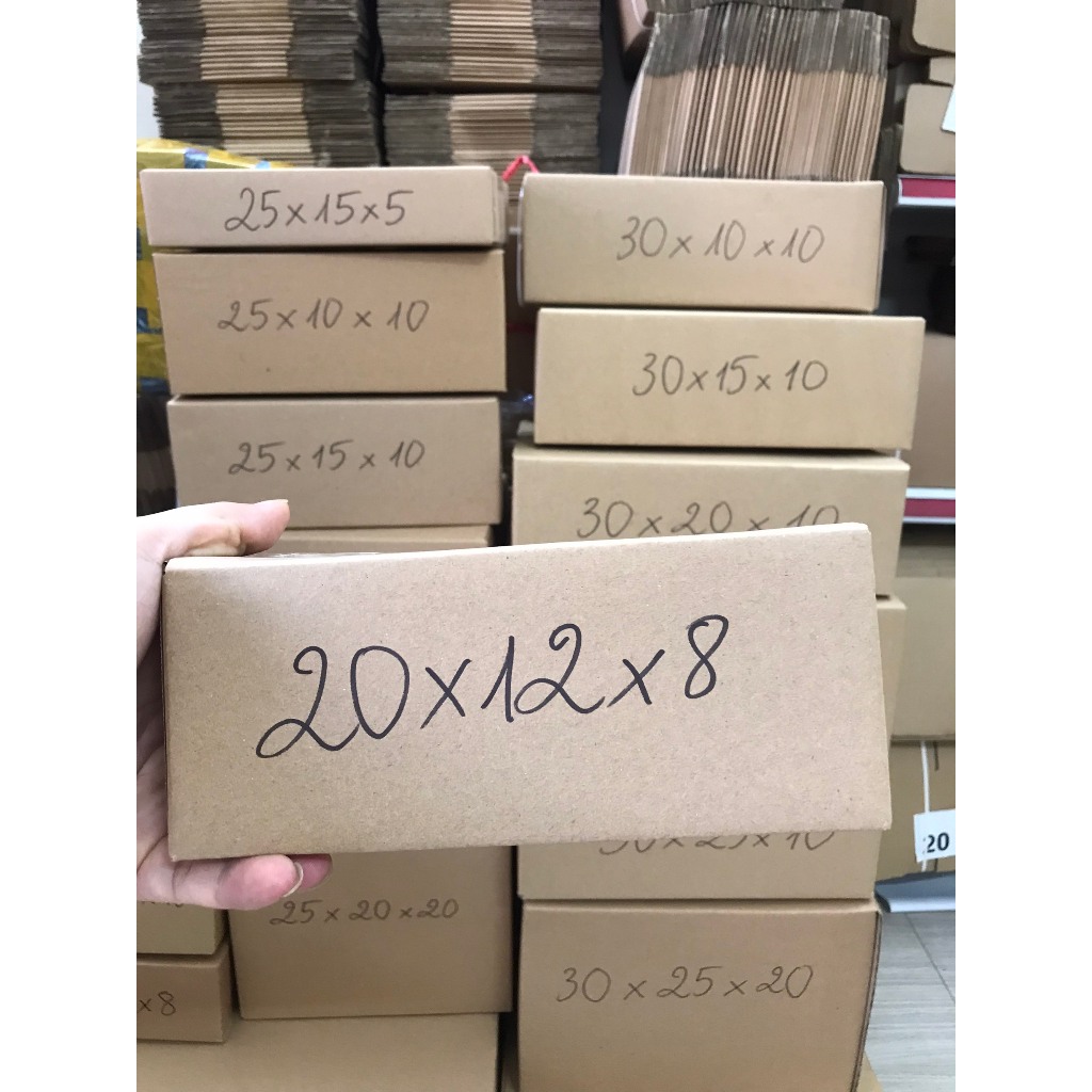 Hộp carton đóng hàng đủ các kích thước nhỏ, to, thùng carton cod