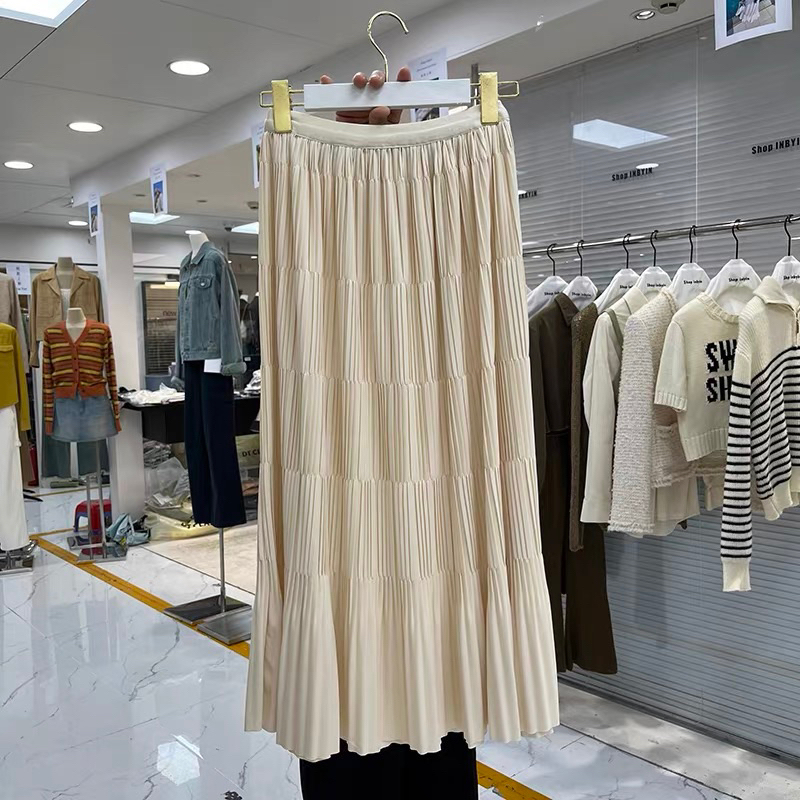 Chân váy nhung tầng xếp ly hàng Quảng Châu