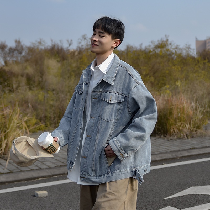 Áo khoác bò nam nữ form suông rộng áo khoác ngoài jean MIAA basic kaki unisex rách phong cách Hàn quốc trẻ trung