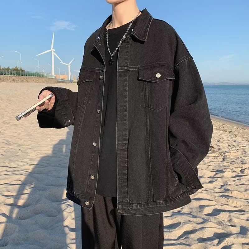 Áo khoác bò nam nữ form suông rộng áo khoác ngoài jean MIAA basic kaki unisex rách phong cách Hàn quốc trẻ trung