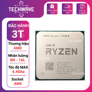 Bộ vi xử lý amd ryzen 7 3700x / 3.6ghz boost 4.4ghz / 8 nhân 16 luồng / 32mb / am4 - bh 3t
