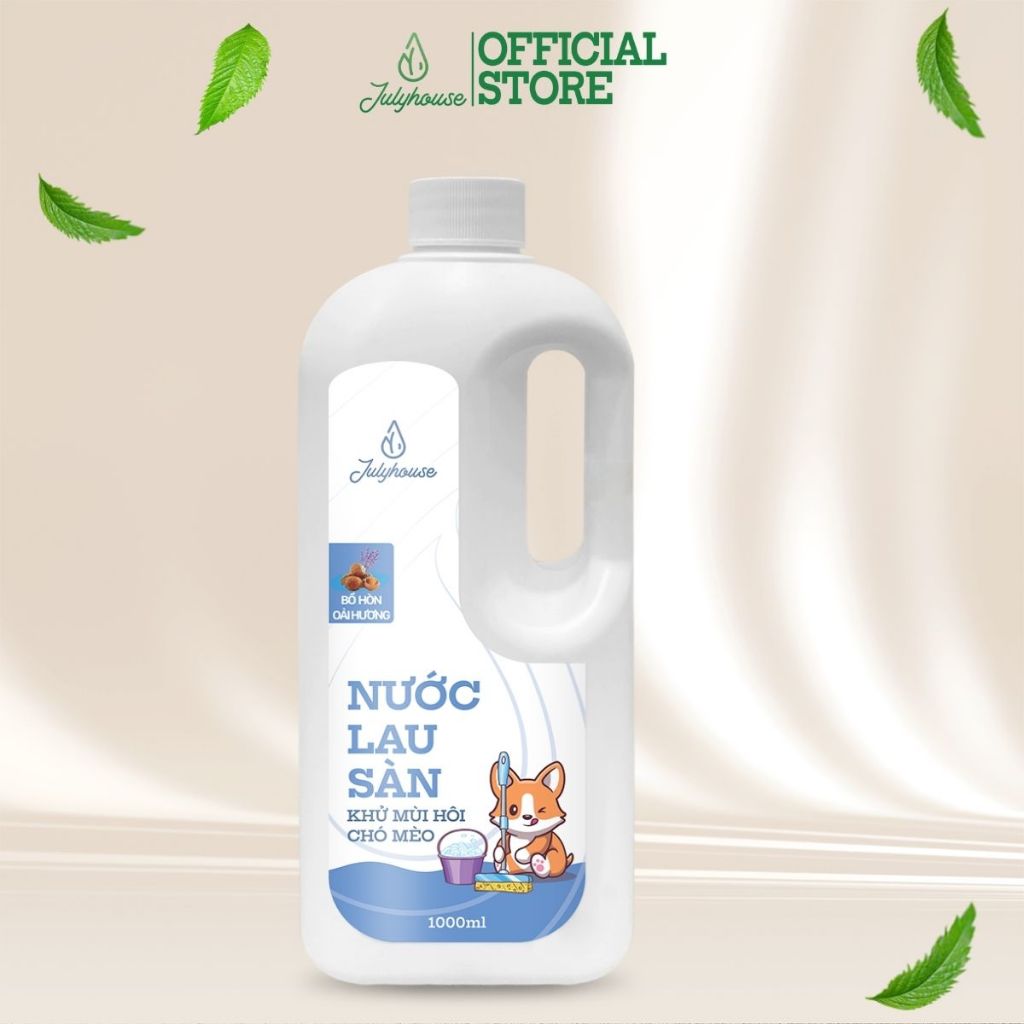 Nước lau sàn khử mùi hôi chó mèo 1000ml JULYHOUSE kết hợp tinh dầu Oải Hương, Vỏ Bưởi, Khuynh Diệp và Sả Chanh