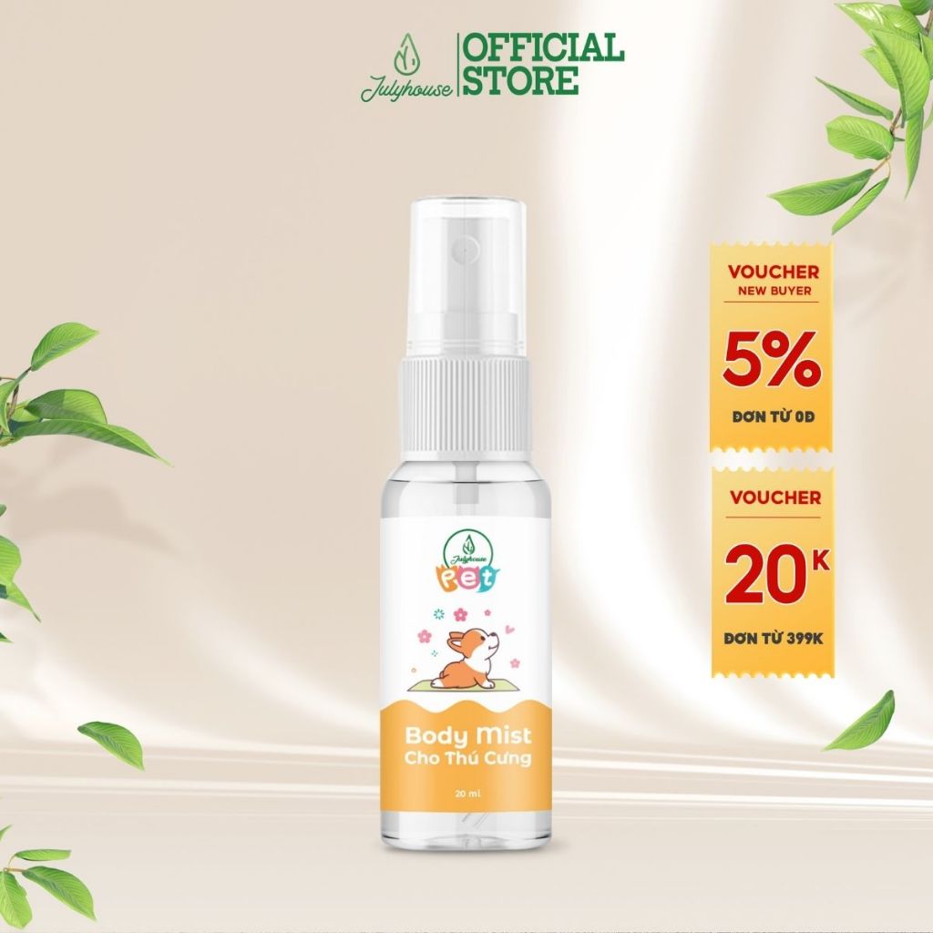 Body Mist cho thú cưng 100ml JULYHOUSE giúp dưỡng lông mượt, an toàn, khử khuẩn