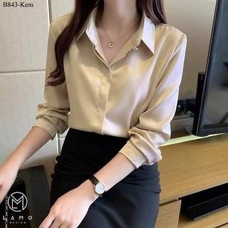 B843- Áo Sơ Mi lụa ngọc nẹp đôi sang trọng
