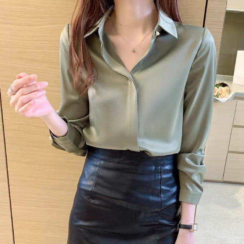 B843- Áo Sơ Mi lụa ngọc nẹp đôi sang trọng