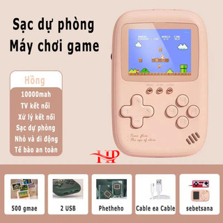 Máy chơi game 500 trò chơi có tay cầm kiêm sạc dự phòng 10.000mah tiện ích