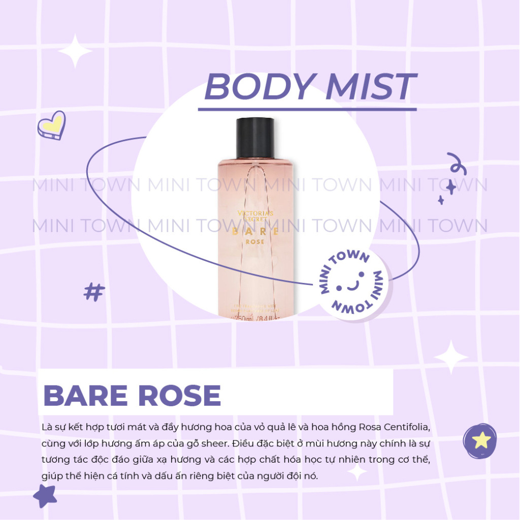 BARE ROSE - Xịt Thơm Lưu Hương Toàn Thân Victoria's Secret FIne Fragrance Mist
