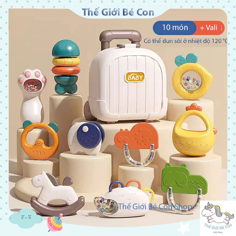 Đồ chơi xúc xắc, bộ gặm nướu cho bé Baby Rattle Gum và Umoo nhiều chi tiết