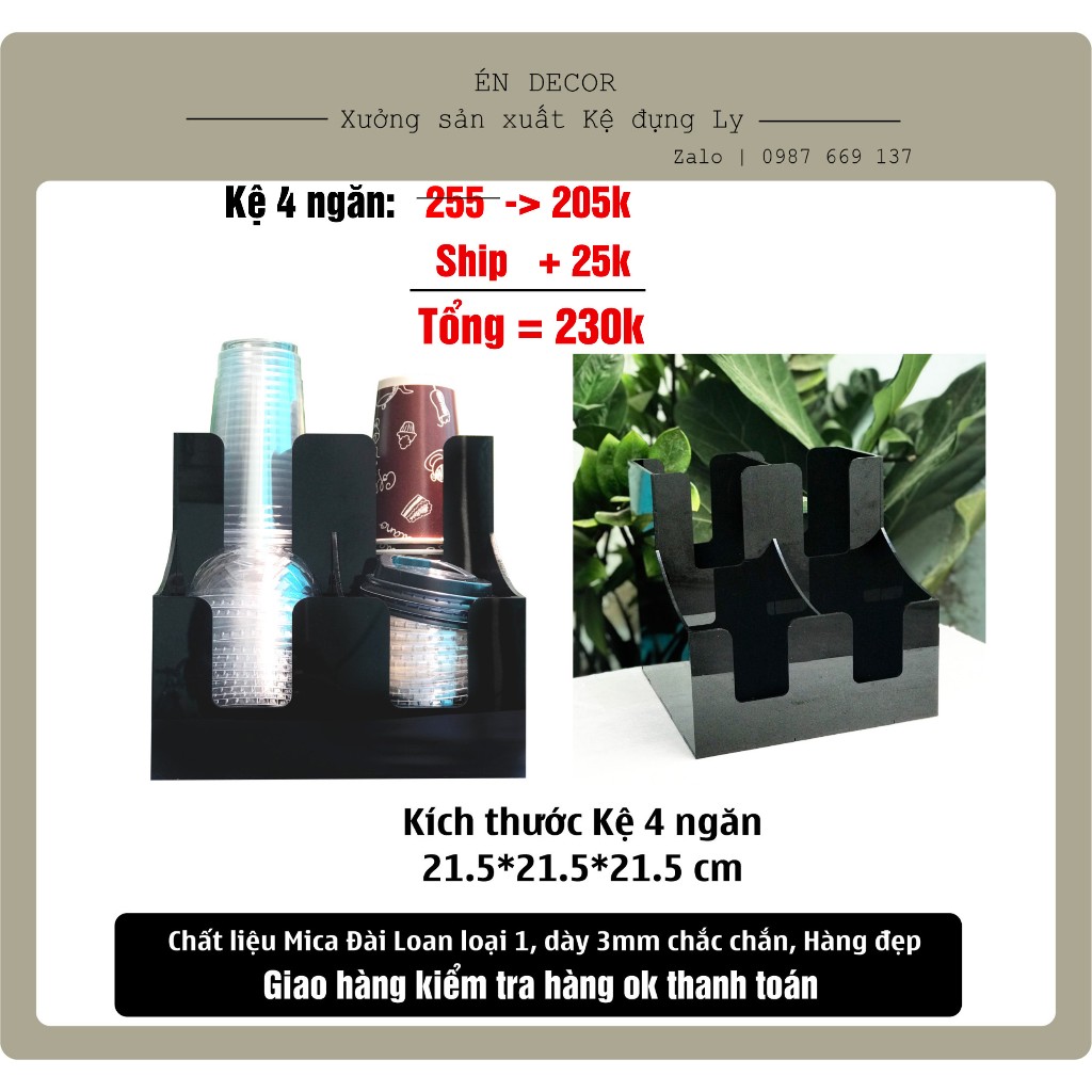 Kệ ly trà sữa cafe