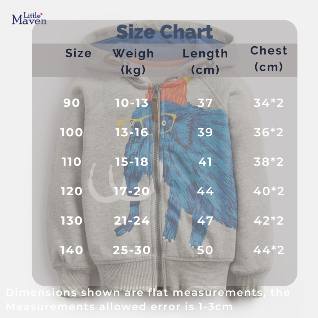 ÁO KHOÁC ĐI NẮNG DÀI TAY CÓ MŨ KHOÁ KÉO LITTLE MAVEN 100% COTTON NỈ CHO BÉ TRAI BÉ GÁI TRẺ EM SIZE ĐẠI